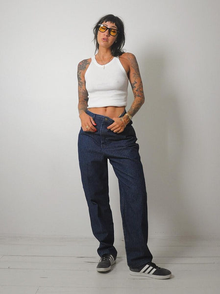 1980's Dark Pinstriped Jeans 30x30