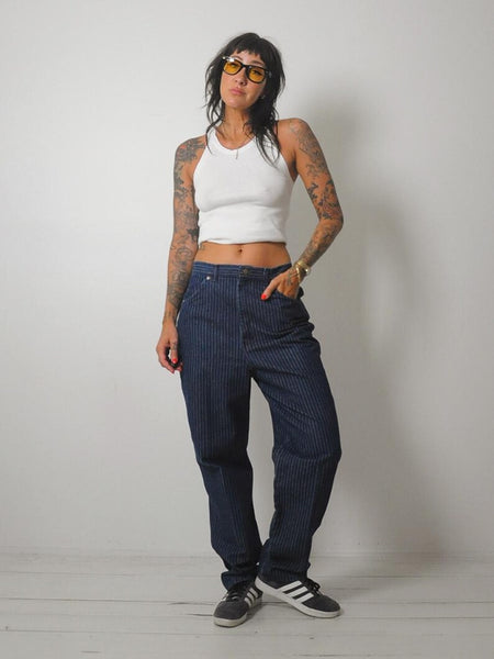 1980's Dark Pinstriped Jeans 30x30