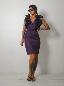 1980's Origami Ruffle Mini Dress