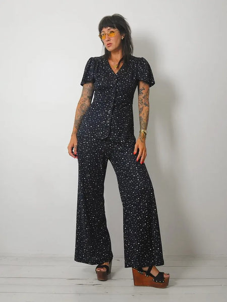 1970's Navy Constellation Pant Set