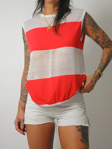 1980's Mesh Striped Tank