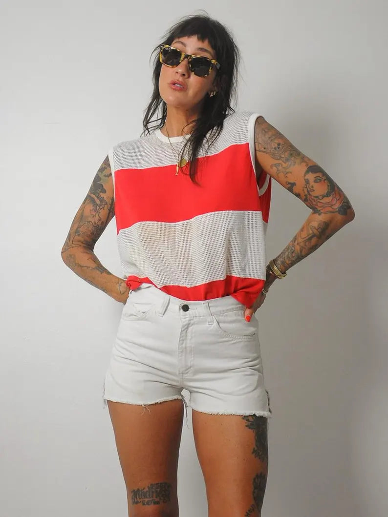 1980's Mesh Striped Tank