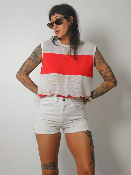 1980's Mesh Striped Tank