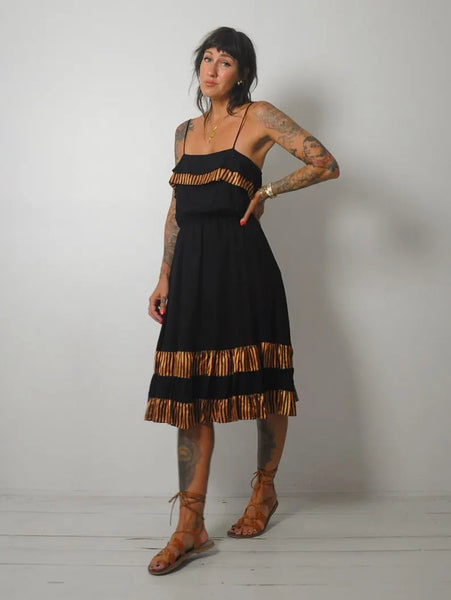 1970's Copper Striped Sundress