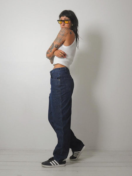 1980's Dark Pinstriped Jeans 30x30