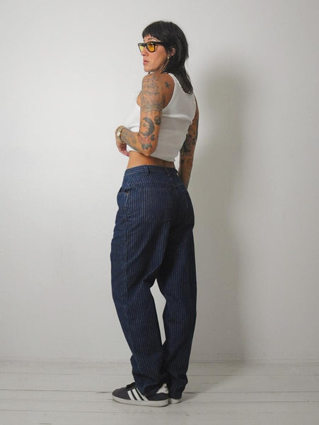 1980's Dark Pinstriped Jeans 30x30