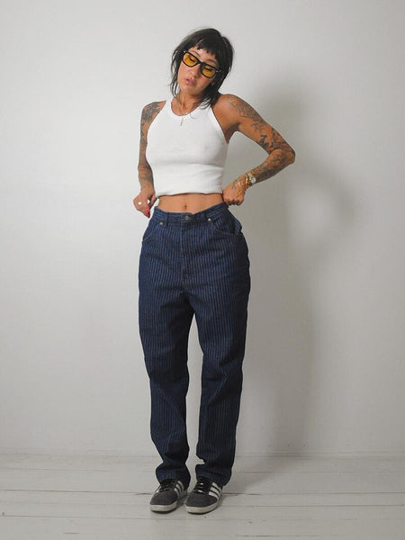 1980's Dark Pinstriped Jeans 30x30
