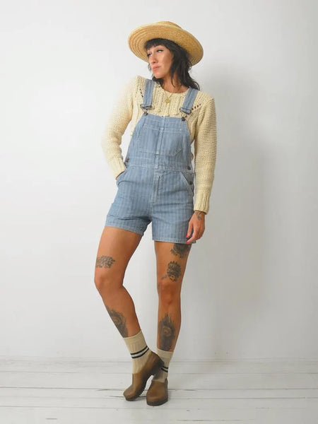 Herringbone Tweed Denim Shortalls