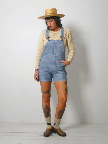 Herringbone Tweed Denim Shortalls