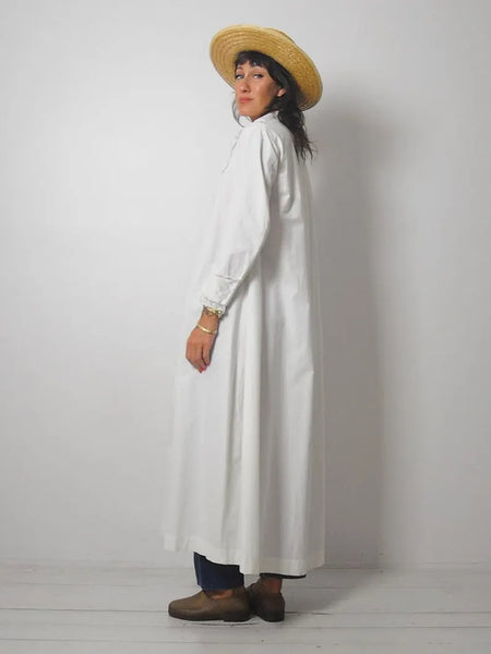 Edwardian Cotton Maxi Duster Dress