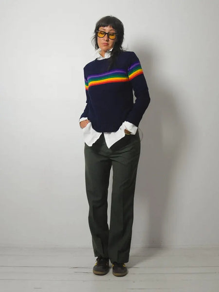 1980's Striped Rainbow Sweater