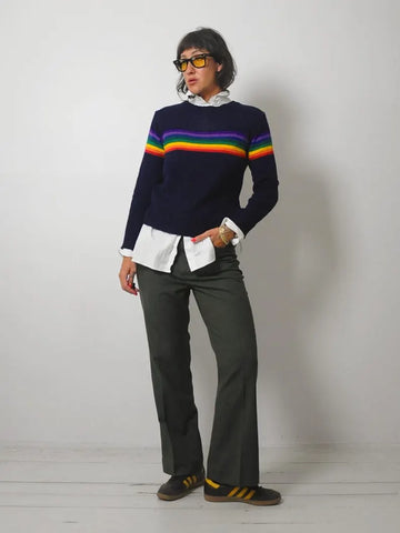 1980's Striped Rainbow Sweater