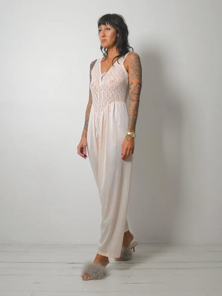 1980's Pastel Lace Jumpsuit