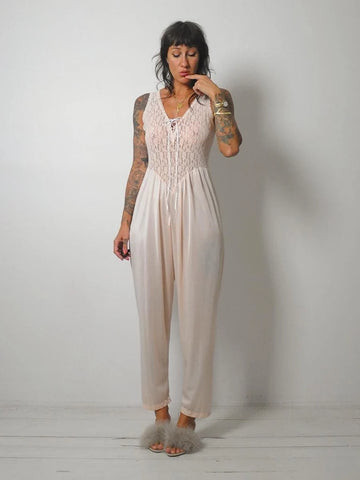 1980's Pastel Lace Jumpsuit