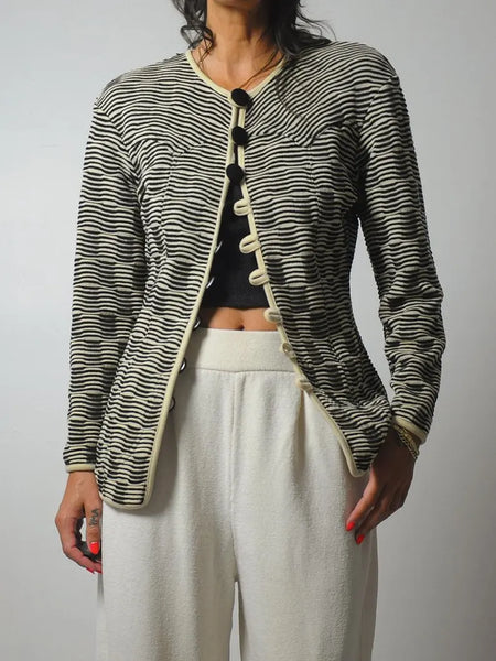 1980's Knit Checkerboard Cardigan