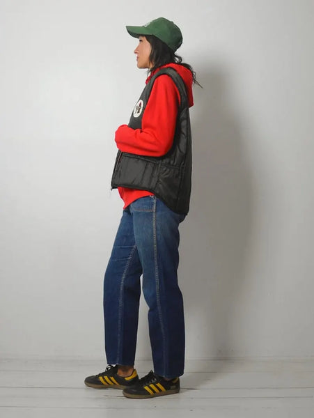 1980's Patch Quilted Puffer Vest