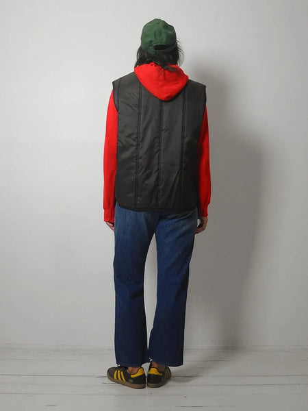 1980's Patch Quilted Puffer Vest