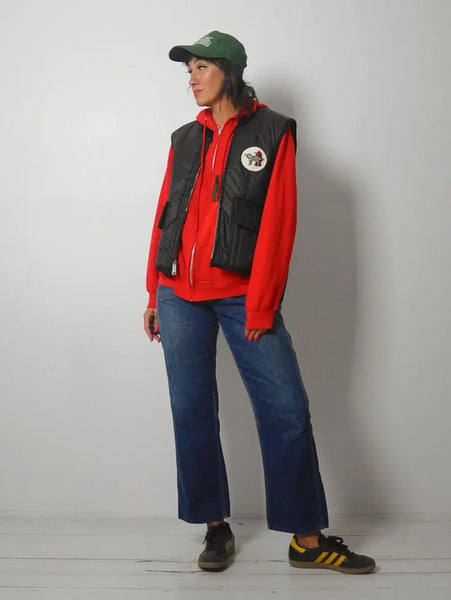 1980's Patch Quilted Puffer Vest