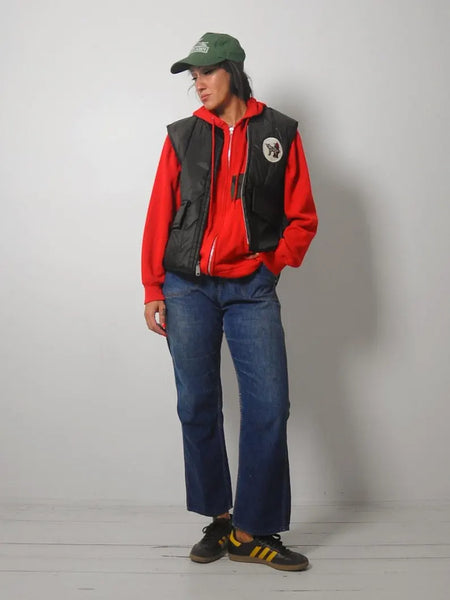 1980's Patch Quilted Puffer Vest