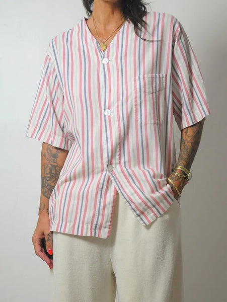 1950's Striped Unisex Pajama Shirt