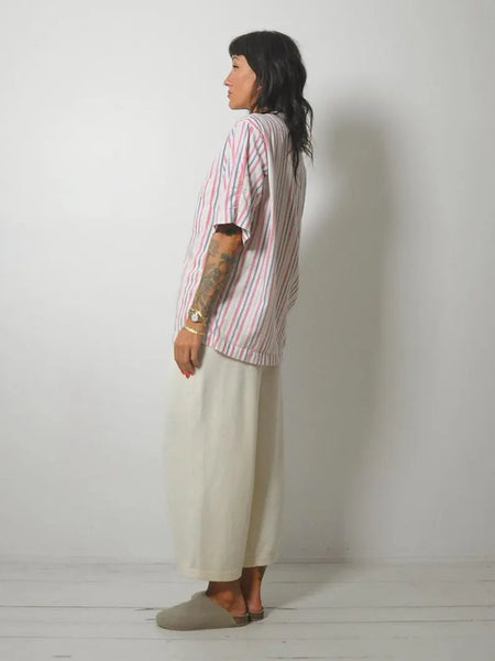 1950's Striped Unisex Pajama Shirt
