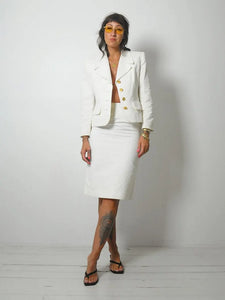 1980's YSL White Power Suit