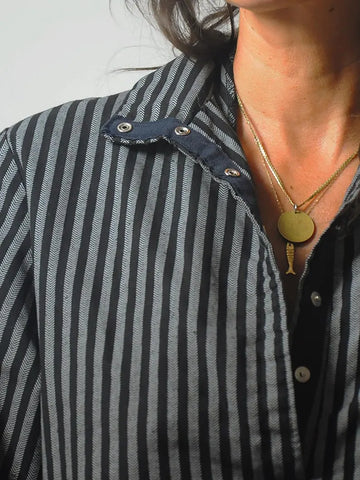 1980's Striped Pocket Shirt Dress