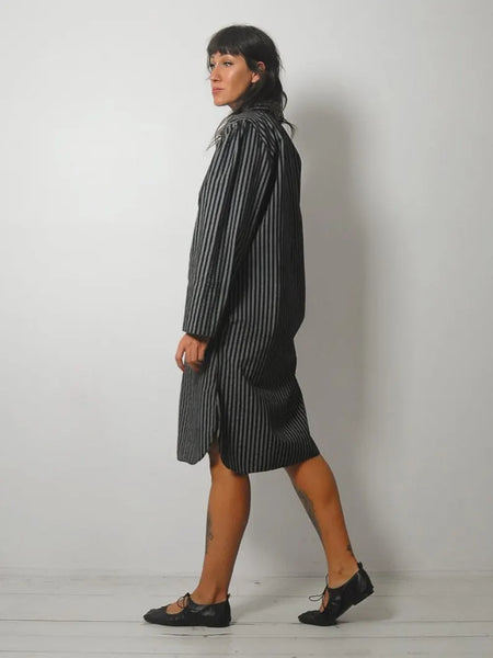 1980's Striped Pocket Shirt Dress