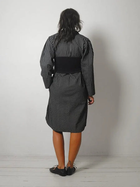 1980's Striped Pocket Shirt Dress
