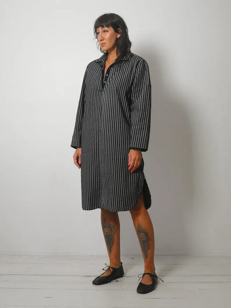 1980's Striped Pocket Shirt Dress