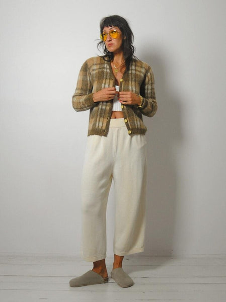 1960's Mohair Plaid Cardigan