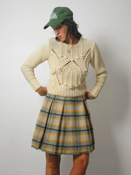Handknit Cotton Bobble Sweater