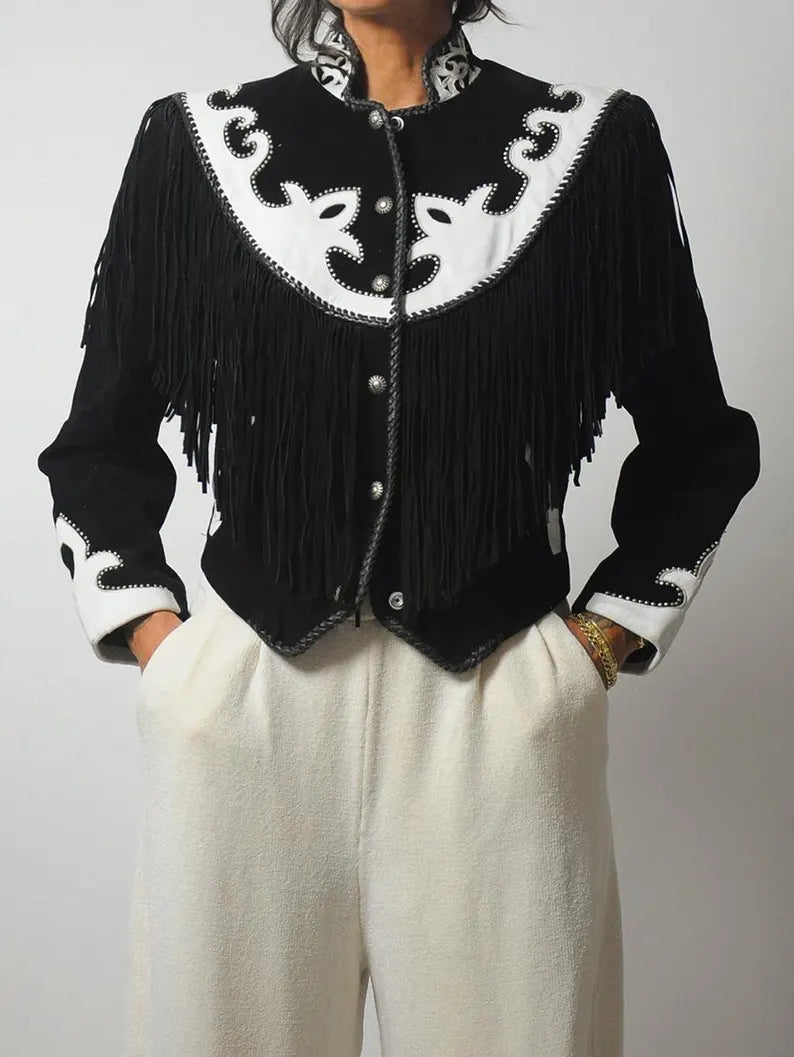 Western Studded Fringe Jacket
