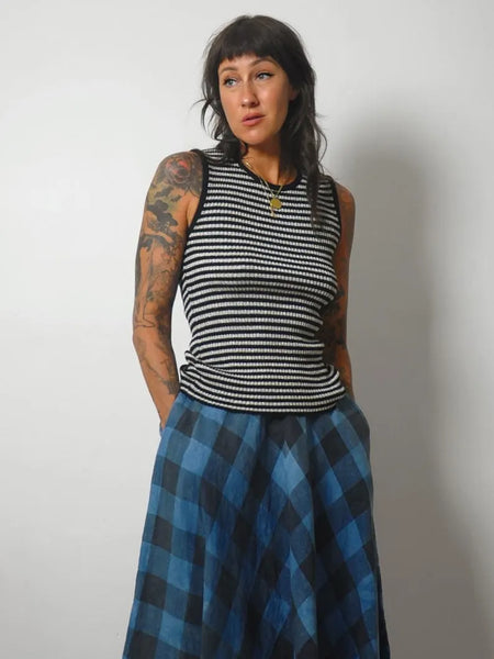 1970's Silver Striped Ribbed Tank