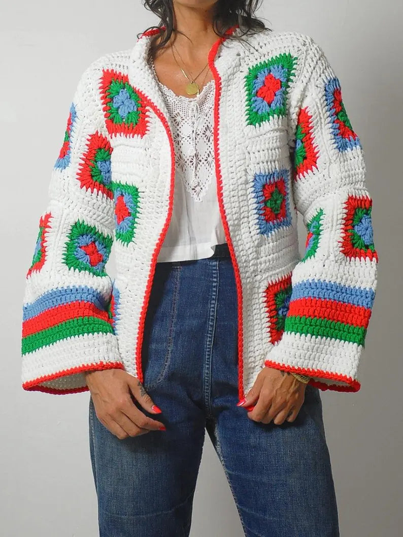 1970's Quilted Crochet Cardigan