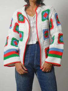 1970's Quilted Crochet Cardigan