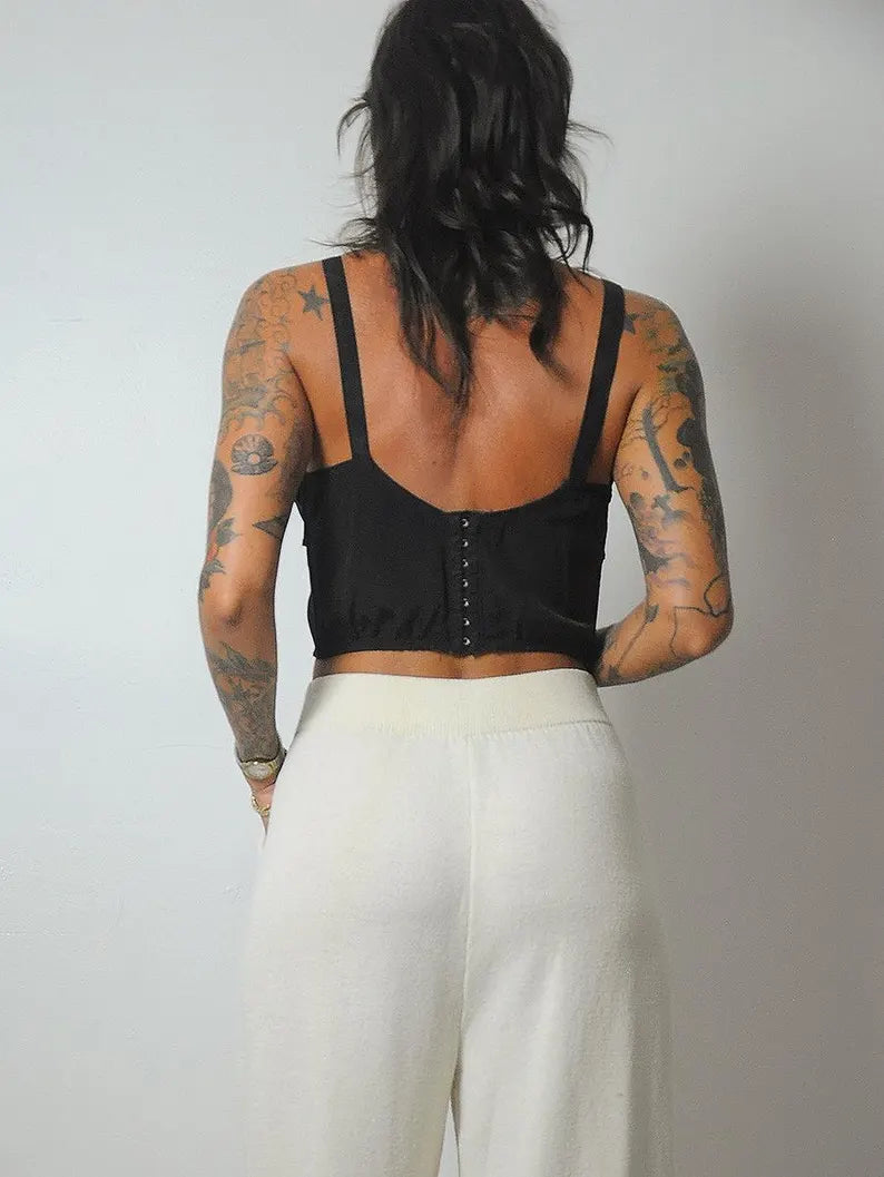 1950's Black Lace Bustier Top