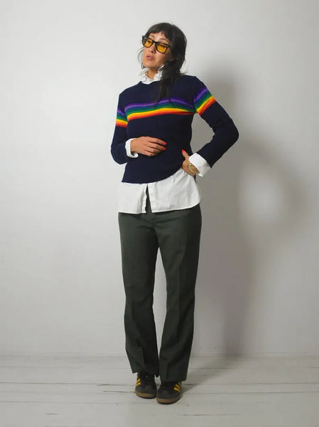 1980's Striped Rainbow Sweater