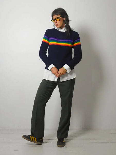 1980's Striped Rainbow Sweater