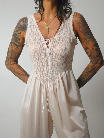 1980's Pastel Lace Jumpsuit