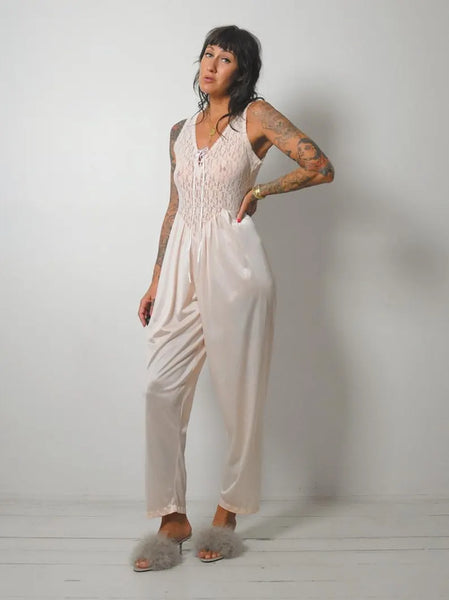 1980's Pastel Lace Jumpsuit