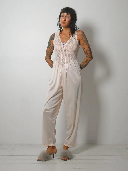 1980's Pastel Lace Jumpsuit