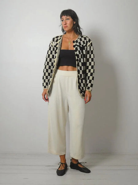1980's Knit Checkerboard Cardigan