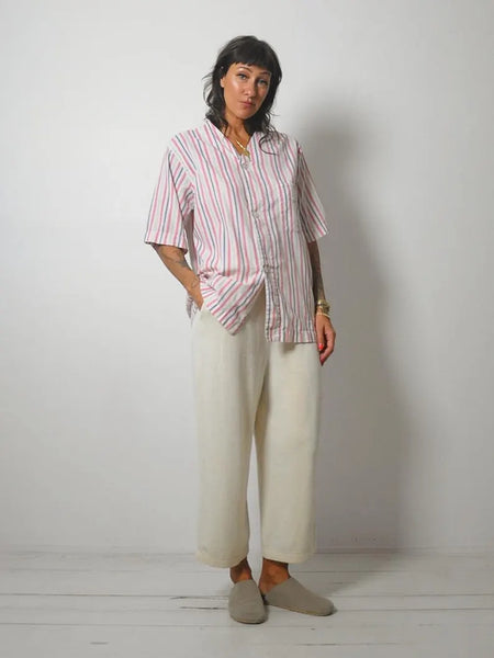 1950's Striped Unisex Pajama Shirt