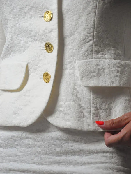 1980's YSL White Power Suit