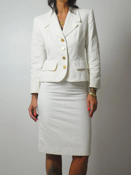 1980's YSL White Power Suit