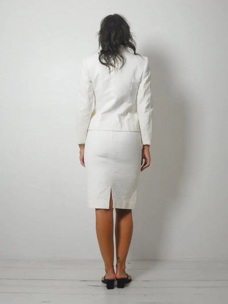 1980's YSL White Power Suit