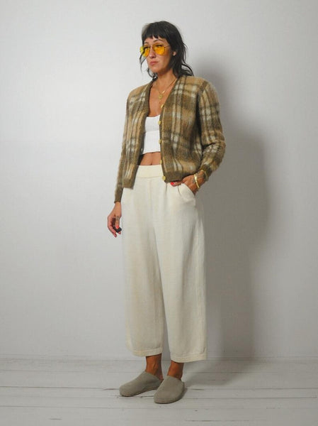 1960's Mohair Plaid Cardigan