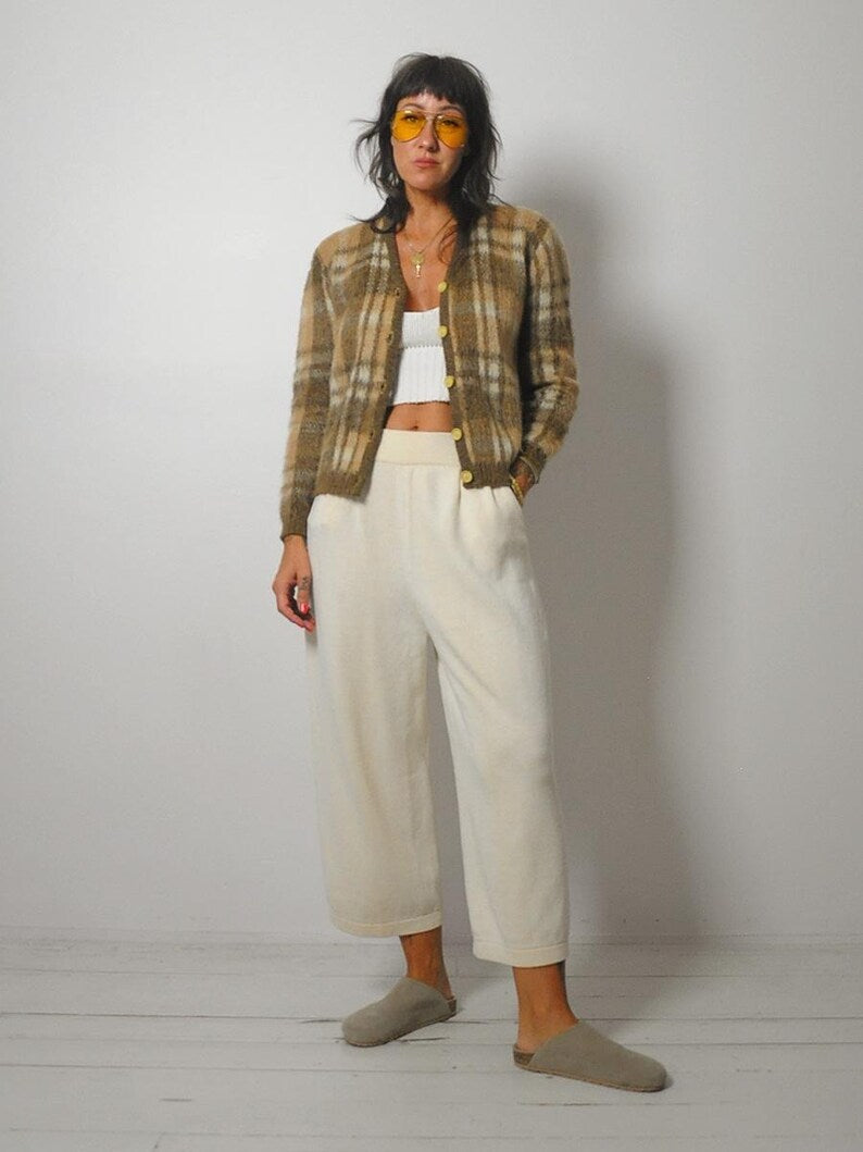 1960's Mohair Plaid Cardigan