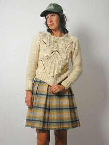 Handknit Cotton Bobble Sweater